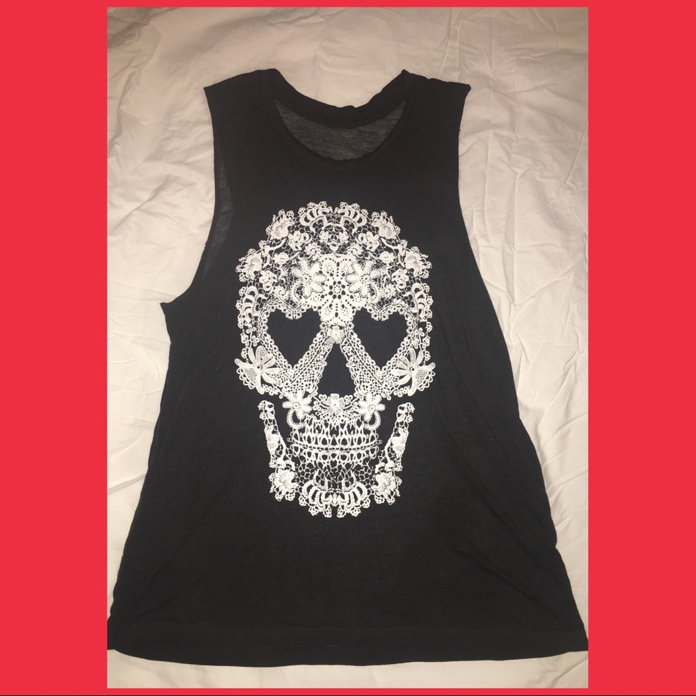 🔷🔹Black Skull Tank Top